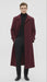 Men’s Full-Length Burgundy Overcoat – Microfiber 4 season fabric  Long Formal Coat with Classic Tailored Maxi Duster Coat