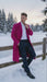 Men’s Hot Pink Wool Blend Overcoat – Topcoat Carcoat Winter Fabric