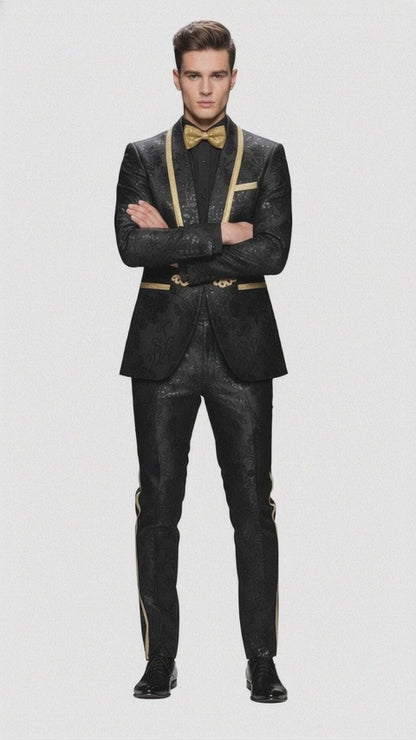 Black and Gold Suit - Paisley Suit