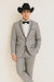 Grey~Gray 2 Button Collar Or Formal Suit & Dinner Jacker Or Blazer With Black Edge Trim Fashion Tuxedo For Men SA-M141s