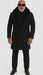 Mens Black Double-Breasted Overcoat with Oversized Faux Fur Collar – Winter Luxury Coat