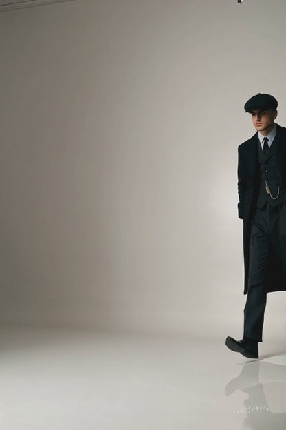 Brand New Quality Peaky Blinders Style Tweed Vested Peaky Blinders Suit - Peaky Blinders Outfit + Overcoat + Hat