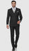 Mens Italian Wool Suit Color Black - Men's Designer Double Breasted Wool Bold Black Gangster Pinstripe Suit