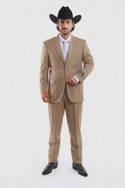 Bolzano Men's 2 Button 100% Polyester Fully Lined Dress Suit Modern Fit