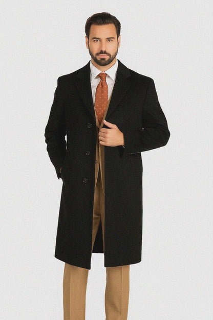  Men's Overcoat Wool 3 Buttons