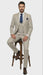 Men's Beige with blue Pinstripe Three-Piece Suit with Vest by Rossiman Vested Peak Lapel in Tan Stripe 1920s style