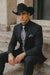 Men’s Black Western Tuxedo with Silver Vest & Cowboy Hat – Slim Fit