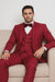 Extra Slim Fit Suit Mens Slim Fit Suit - Fitted Suit - Skinny Suit Ruby Red Tapered Fitted European Cut Suit