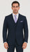 Men'S Dark Navy Slim Fit Vent Sharkskin Shiny Vested 3 Piece Suit Online Discount Fashion Sale - Dark Blue Suit Color