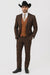 Statement Confidence Designer Suit - Copper - Orange - Super 150's Wool Suits 1 Button Peak Lapel Double Breasted Vest Rust Color Perfect For Church