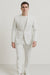 Mens Two Piece Linen Suit Relaxed Hybrid Fit No Collar