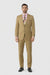 Men's Slim Fitted Solid Khaki - Camel - Bronz  2 Button Suit With Flat Front Pants