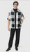 Mens Black and White Checkered Short Sleeve Shirt Set – Casual Two-Piece Summer Outfit
