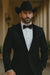 Men's Two Toned Full Lapel Shawl Black Tuxedo wool Fabric Suits