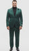Mens Single Breast Suit Green - Sateen Shiny Fabric Metallic Fabric - Sharskin