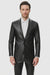 Mens Black Slim Fit Faux Leather Suit – 1 Button Notch Lapel