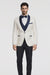 White Metallic Flake Navy Tailored-Fit Tuxedo – Men’s Formal 3-Piece Set