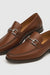 Mens Mezlan Brussels Metal Ornament Calfskin Loafer Dress Shoe in Tan