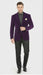 Men’s Purple Velvet Blazer – Luxury Slim Fit Formal Jacket with Black Satin Trim Tuxedo Dinner Jacket