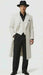 Mens White Long Zoot Suit Costume Set with Black Pants – Wedding, Prom and Party Outfit 1920s - 1930s Gangster Style
