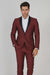 Men's Black Shawl Lapel 1 Button Classic Fit  Burgundy ~ Wine ~ Maroon Suit