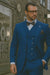Wide leg Suits - Classic Fit Suits - Athletic Fit Suits 1 Button Vested Suits - Wool Sapphire Suits