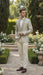 Men’s Champaign Silver and Cream Embroidered Luxury Blazer – Floral Pattern Wedding & Party Dinner Jacket in Light Tan Color