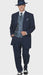 Mens 1920s Navy Blue Zoot Suit – Vintage Gangster 3-Piece Long Jacket Suit Classic Fit Pleated Pants