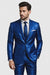 Sateen Suit - Shiny Suit - Royal Sharkskin Suit