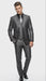 Mens Charcoal Gray Suit With Sheen -  | Shiny Texture Fabric Three Piece Wedding and Party Business