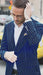 Men's Navy and Bold White Pinstripe Designer Fashion Blazer