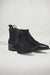 Los Altos Men's Genuine Python Skin Square Toe Ankle Boots - Black