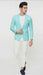 Men’s Aqua Blazer – Slim Fit One Button Suit Jacket with Stylish Floral Inner Lining - Light Turquoise