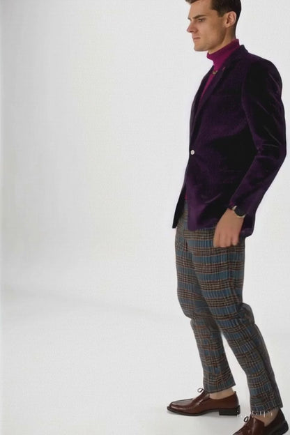Mens Blazer Plum