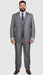 Mens 2 Button Vested Peak Lapel Plaid Suit in Grey