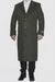 Mens Topcoat Mens Dress Coat Full Length Wool Dress Top Coat / Overcoat in Olive Green