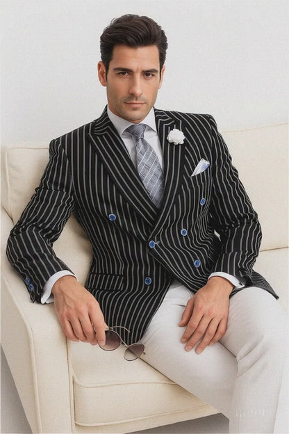  Double Breasted Blazer in Color Black