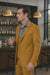 Modern Gold Men’s Suit – Peak Lapel, Double Breasted Vest, 2-Button Style