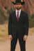 Authentic Braveman Men's Two Buttons Solid Black Suits Regular Fit