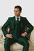 Shiny Suit - Prom Suit - Vested Sateen Flashy Suit -  Hunter Green - Emerald Color