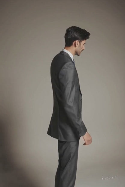 Bertolini 2PC Gray Two-button Suit Wool & Silk Modern Fit