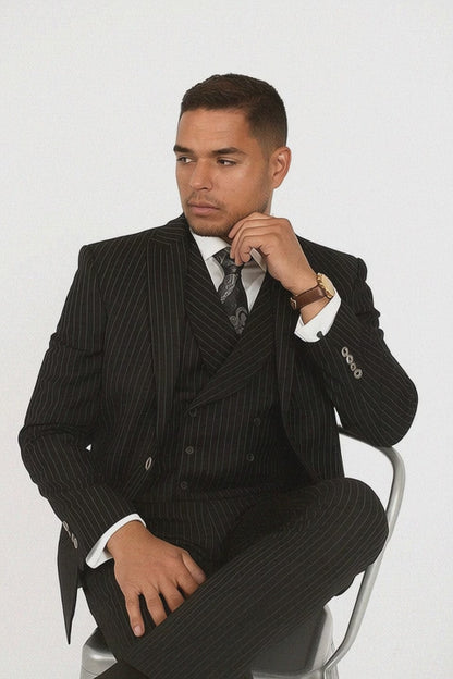  2 Button Double Breasted Vest Suit 
