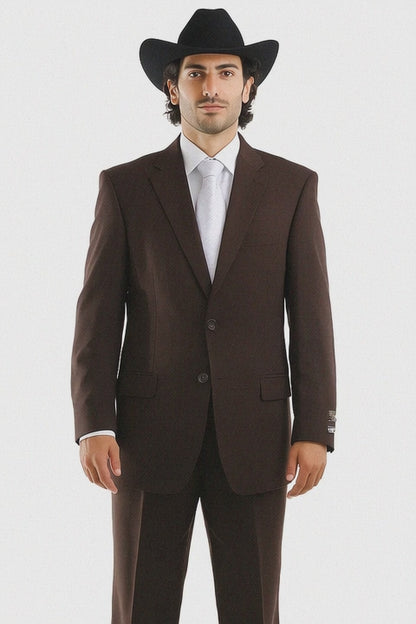 Bolzano Men's Fully Lined 2 Buttons 100% Polyester Dress Suits Modern Fit