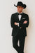 Western Suit - Trajes Para Hombres  - Cowboy Formal Attire - Trajes De Novio Single Breasted Black
