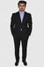 Mantoni Suit - Signature Menswear Wool Fabric SuitsOutlet - Brand Tapered Leg Lower rise Pants & Get skinny Two Piece Suit Modern Fit Suits Solid Black - High End Suits - High Quality Suits
