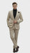 Mens Sand Beige Velvet Tuxedo Suit – 2 Piece Slim Fit Blazer and Pants Formal Set - Winter Fabric Natural Color