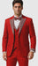 Red Prom Tuxedo - Perfect Wedding Suit Vested Rhinestone Lapelled