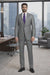 Mens 2 Button Peak Lapel Modern Plaid Suit in Grey