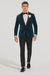 Alberto Narodni Dark Teal Blue Velvet Fabric Dinner Jacket (Greenish Blue) Fashion Tuxedo For Men