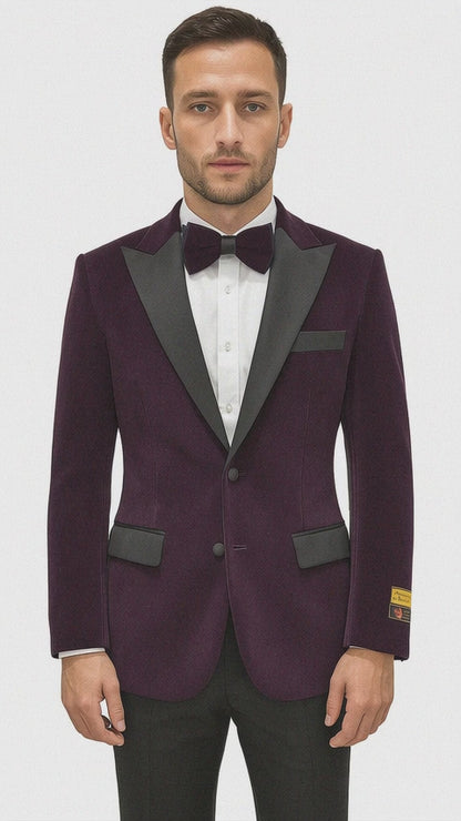 Men's  Peak Lapel Eggplant Two Button Men's Fancy Prom Outfit ~ Wedding Blaze